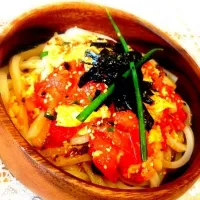 Snapdishの料理写真:残り🍅玉子で温うどん🍅