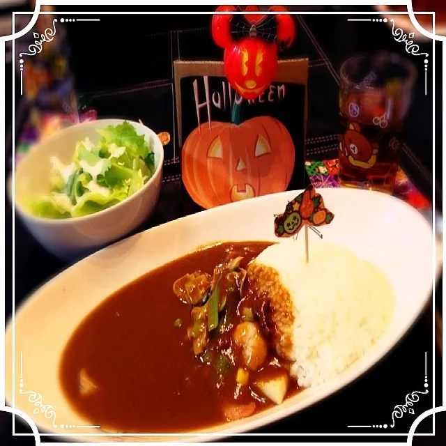 ☆おうちご飯☆シーフードカレーのハロウィンバージョン♡|yokos*さん