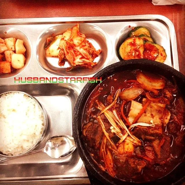 Spicy Beef Rib Soup w/ Steamed Rice(maeun D'uk Galbi) @KO MART, Dallas, TX|KazutoEESさん