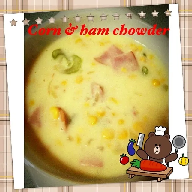 Snapdishの料理写真:Corn and ham chowder made from scratch|Elaine Gohさん