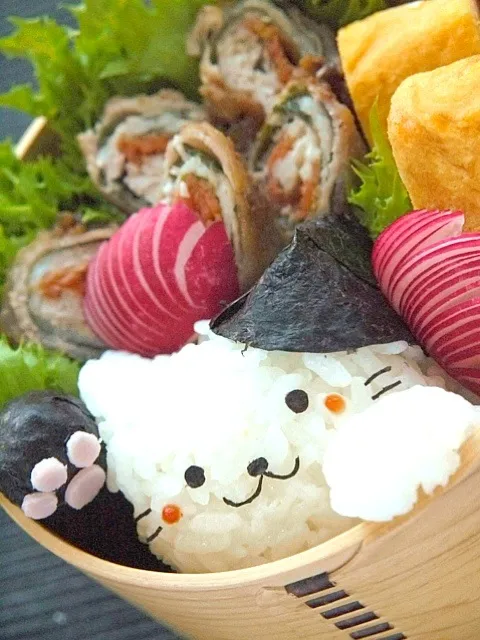 🐱ウシ柄ネコちゃん弁当🐱|tomさん