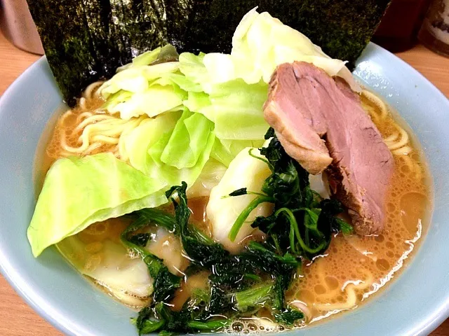 のり増しラーメン 中盛り キャベツトッピング かためこいめ|tecklさん