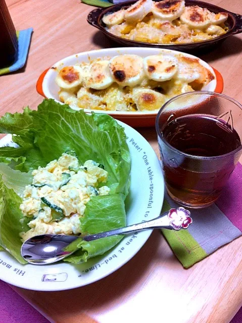 かぼちゃのグラタンとポテトサラダ|さきさん