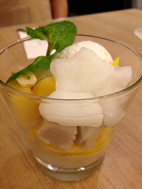 Coconut ice cream with lots of topping|Thanjiraさん