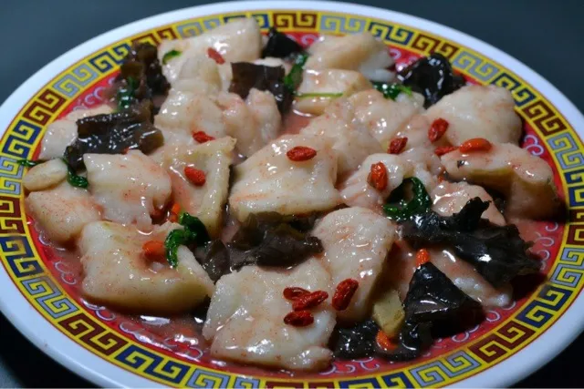 sliced bass in wine lees sauce|Vince's Kitchenさん