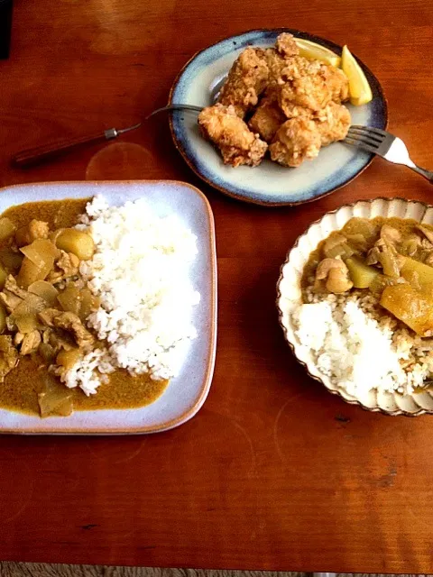 チキンカレーと塩麹唐揚げ|ひろみさん