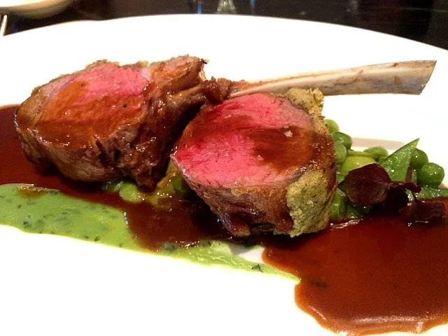 Snapdishの料理写真:Pan-roasted lamb rack with herb crust|Nicholas Tayさん