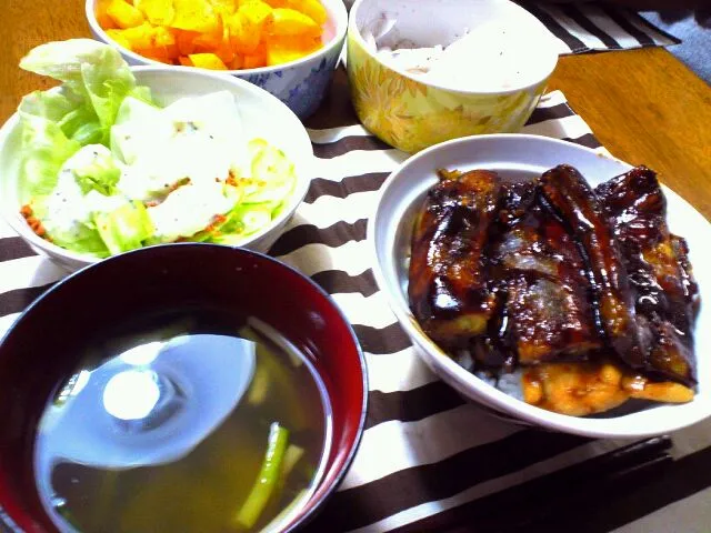 茄子の蒲焼き丼にチャレンジ|有村薫さん