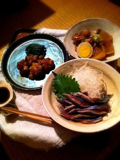 Snapdishの料理写真:刺身と煮物と焼き物～|つるたさん