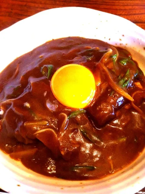 カツカレー丼 卵黄のせ|夏実さん