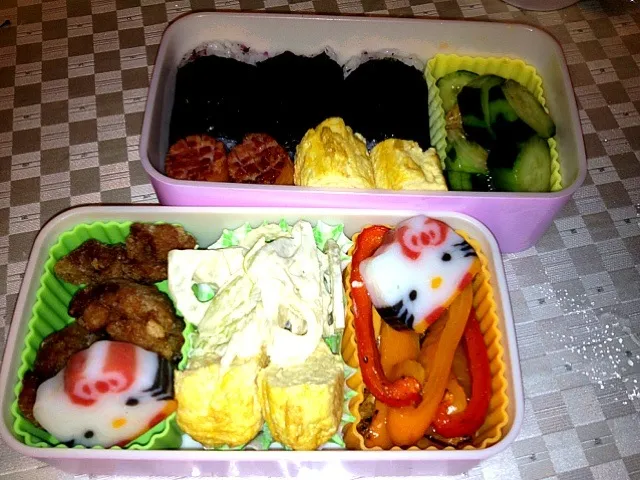 お弁当(冷蔵庫の残りで)|ぱんだいちばんさん