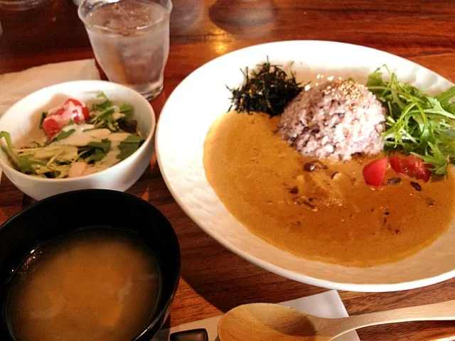 きのこクリームカレー（ サラダ、味噌汁、デザート付）|しおんさん