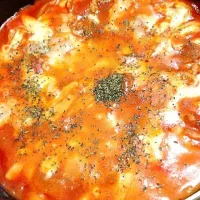 豚肉と玉ねぎのトマト煮チーズがけ|ろぅさん