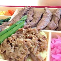 Snapdishの料理写真:ステーキ弁当|Asako.Mさん