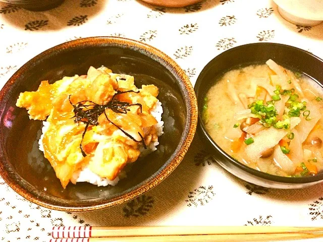 あったか親子丼＆豚汁|ごまたんさん