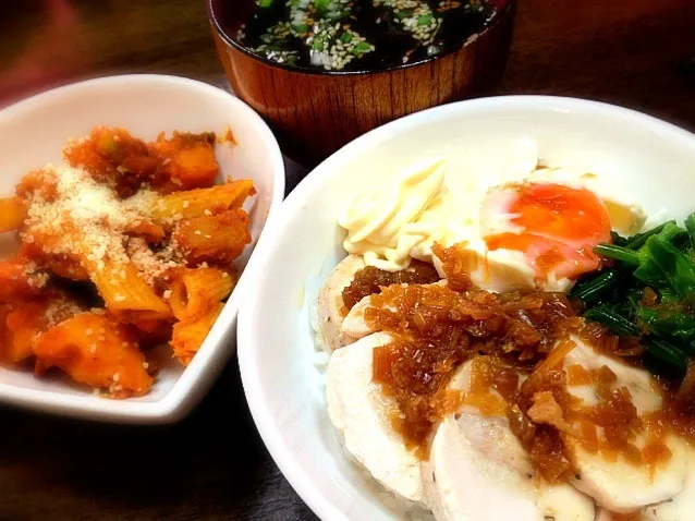 蒸し鶏丼ランチ|あやさん