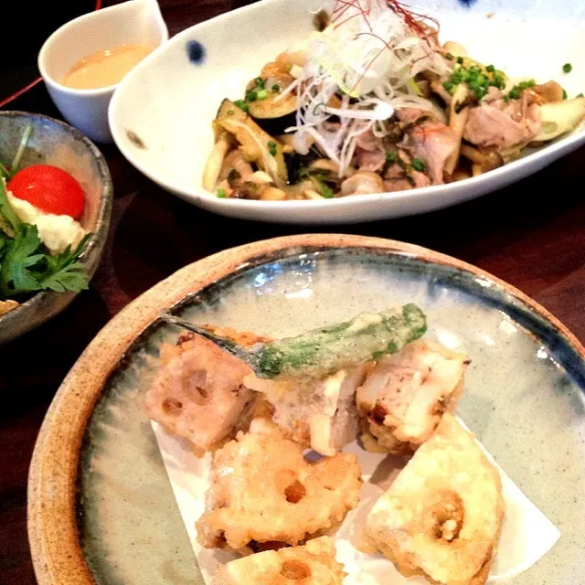 レンコンはさみ揚げ＆豚の高菜野菜炒め|＊さくら＊さん