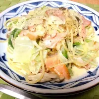 秋鮭と白菜のクリームパスタ|kitaさん