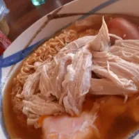 Snapdishの料理写真:チキンラーメンと自家製らー油！！|まなみさん