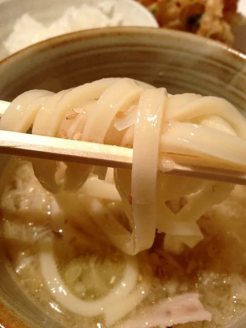 Snapdishの料理写真:肉つけ汁うどん 塩|kozzyさん