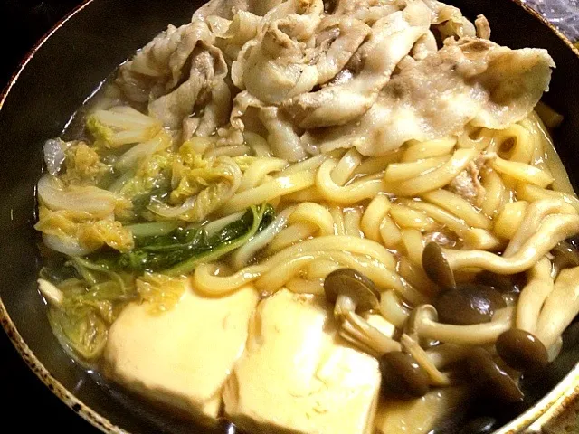 フライパンで簡単！すき焼きうどん|ななさん