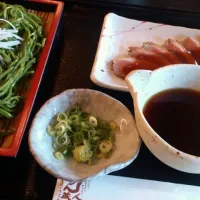 Snapdishの料理写真:京都 祇園 鴨と茶そば|Anna.Hさん