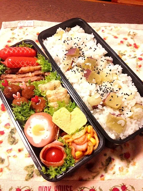 さつまいもご飯＆味噌カツ弁当(11/9)|まさまささん