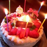 Snapdishの料理写真:手作りクリスマスケーキ♡|madokaさん