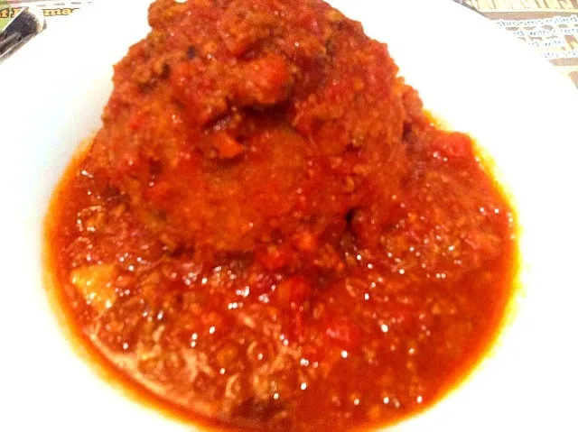 Crispy rice ball filled with mozzarella cheese and meat sauce.|Jorge Bernal Márquezさん