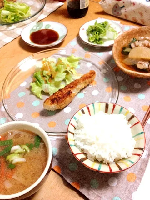 鯛のチーズ焼き、豚バラと大根の煮浸し、白菜の浅漬け♪|きじ きよこさん