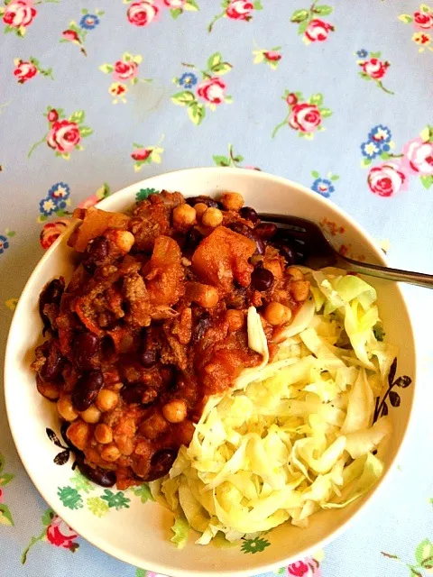 Chickpea and butternut squash chilli with braised cabbage|Hong-Anh Nguyenさん