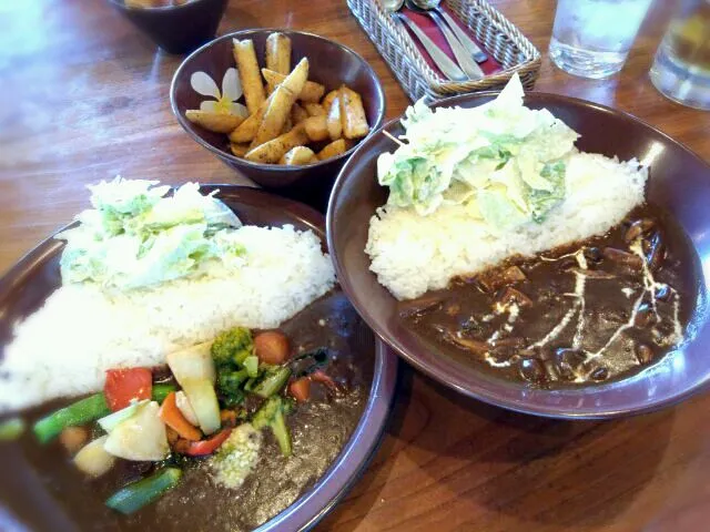 野菜カレーとキノコカレーとアンチョビポテト|とも☆お料理勉強中さん