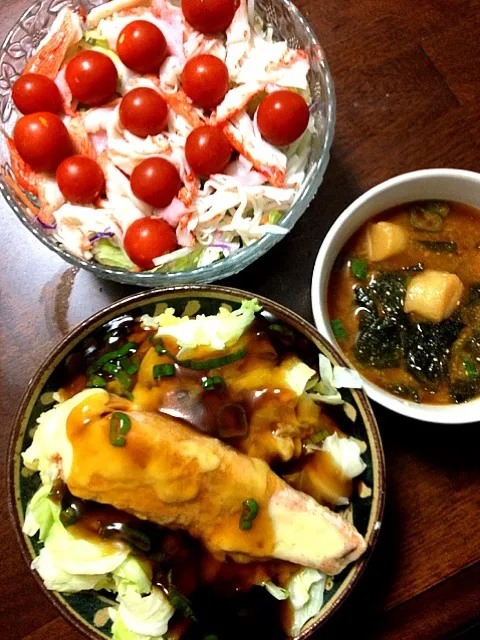 シャケとキャベツの餡掛け丼|ショウさん