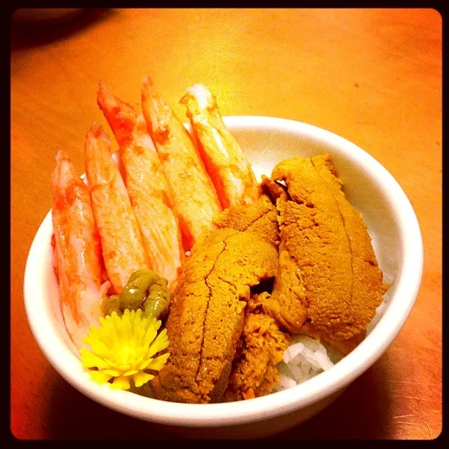 uni crabstick on rice|sweeettooothさん