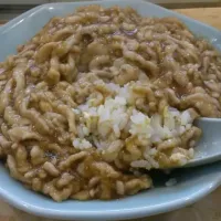 Snapdishの料理写真:練馬青梅街道“梁山泊”の肉あんかけチャーハン|Mitsuhiro  Yoshidaさん