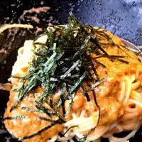 Snapdishの料理写真:たらこ納豆パスタ|takeshiさん