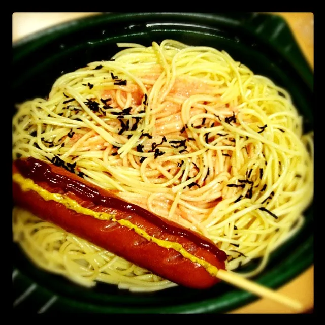 Snapdishの料理写真:明太パスタ,フランク|りーぴんさん