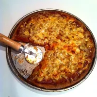 carmelized onions gorgonzola on whole wheat pizza dough|Evaさん