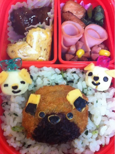 Snapdishの料理写真:わんわんわん弁当|norikaさん