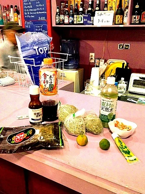 Snapdishの料理写真:手作りモリンガ練り込み麺‼NOW‼|dabasyuさん