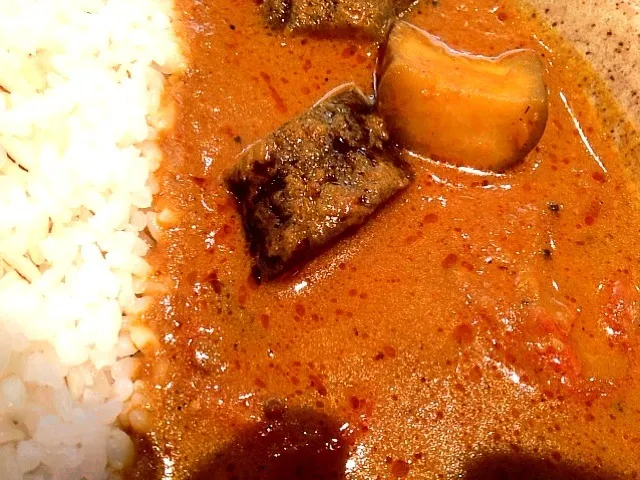 新宿御苑 ケララのナスとトマトのカレーをアップ|スパイシー丸山さん