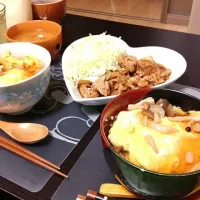 生姜焼き＆あんかけ卵丼|みーさん