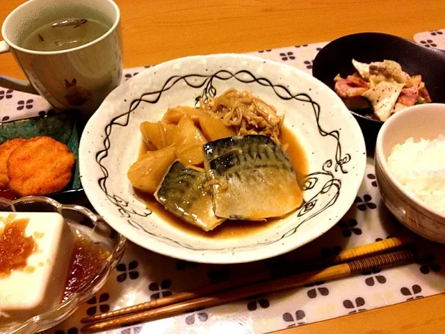 野菜と鯖の味噌煮定食☆|めんこさん