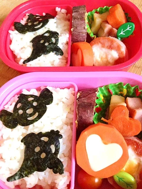 幼稚園お弁当  11/14 ⁂ルー&ランピーの海苔弁当⁂|5児のママさん