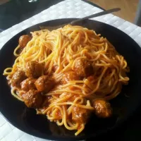 Snapdishの料理写真:spaghetti with meatballs|kathさん