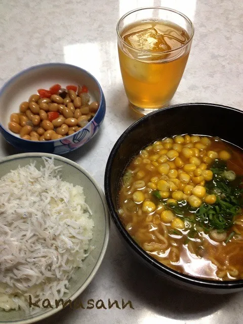 シラス丼と味噌ラーメン🍜|かまさん