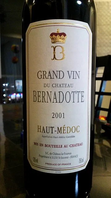 GRAND VIN DU CHATEAU BERNADOTTE  2001   FRANCE|ワインさん