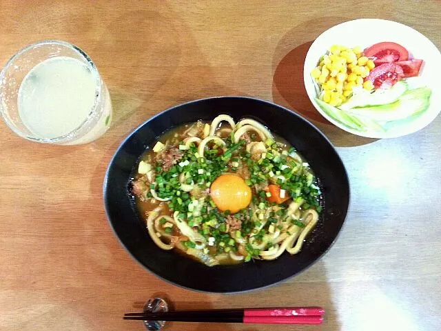 今日は手抜き！カレーうどん♪|わかさん