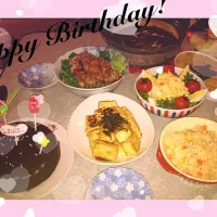 Snapdishの料理写真:好きなものだらけ誕生日ディナー|しぃさん