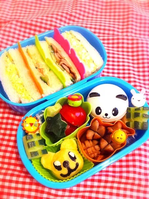 幼稚園男の子弁当。サンドイッチ。|eguchiさん